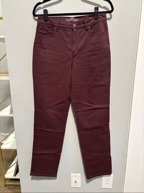 Gloria Vanderbilt Amanda Burgundy Straight-Leg Jeans